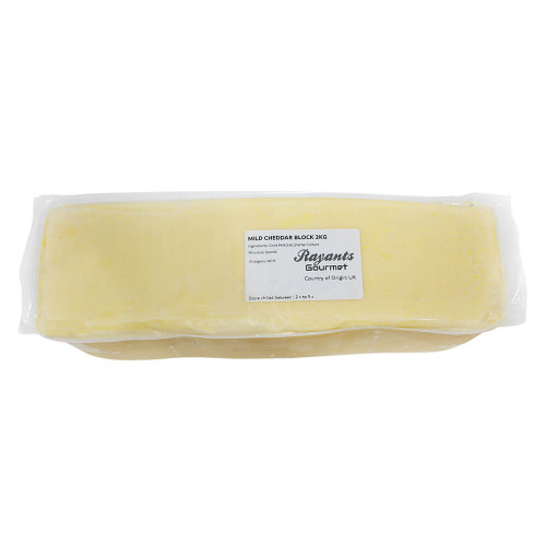 Rayants Gourmet Cheddar Cheese Block, Mild-White x 2 KG