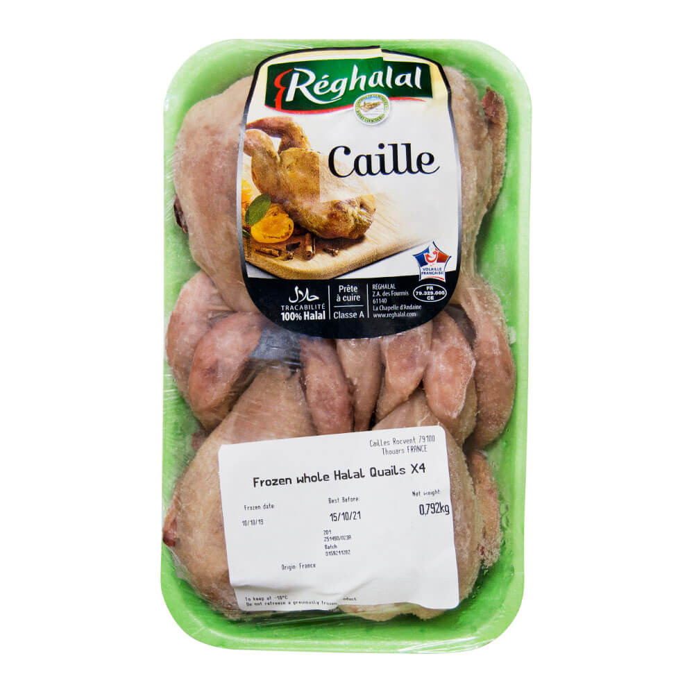 Reghalal Quail Whole Headless Frozen