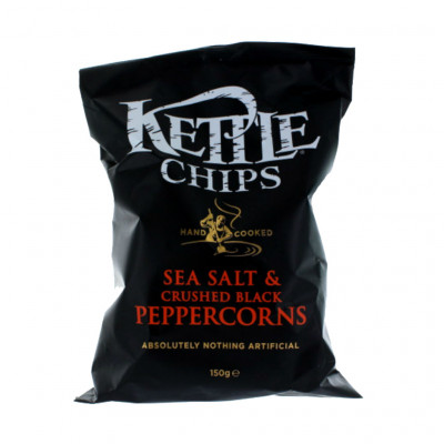 Kettle Chips with Black Peppercorn & Sea-Salt