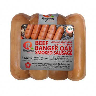 Rayants Beef Banger Sausage, Oak-Smoked